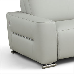 grey leather recliner sofa