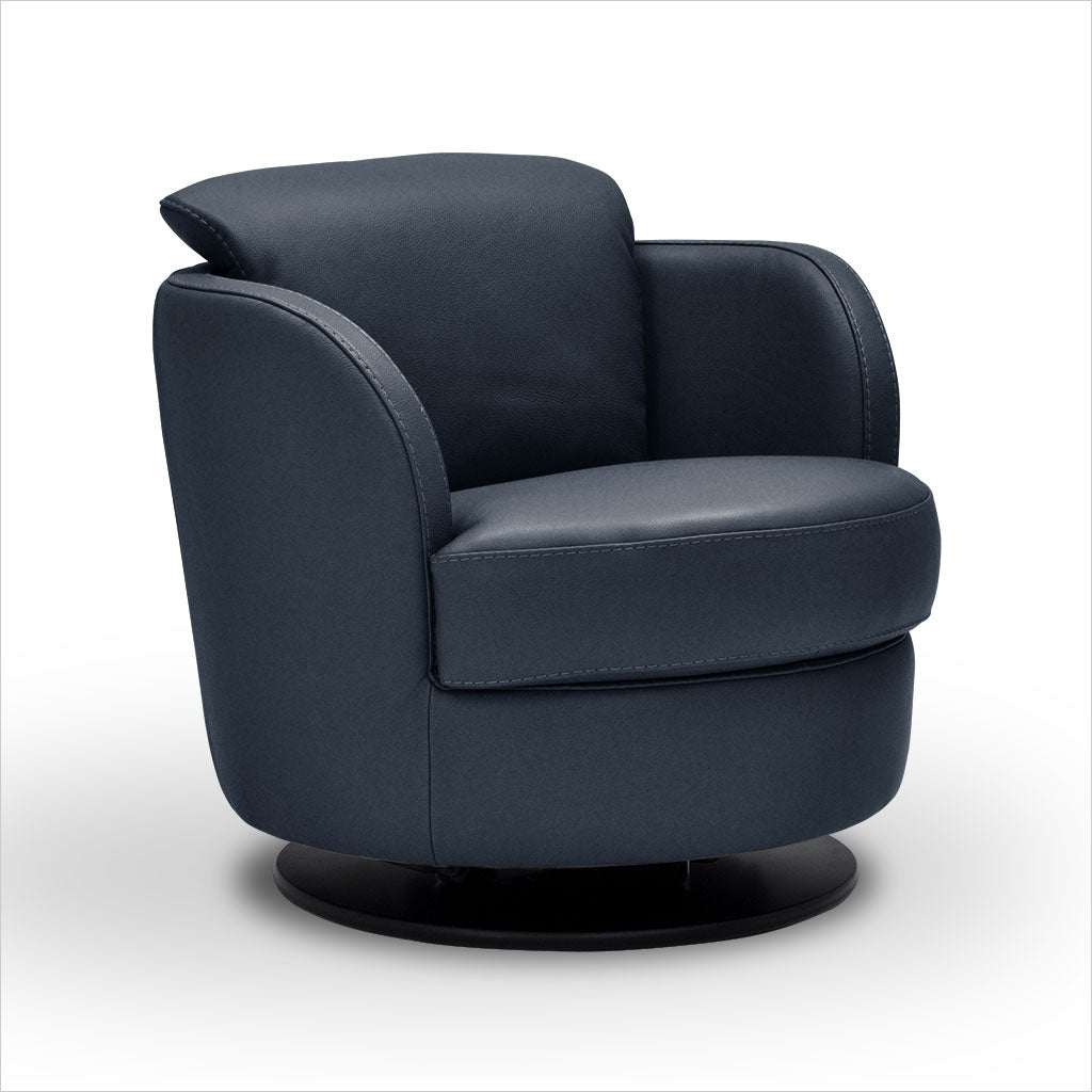 swivel armchair in leather