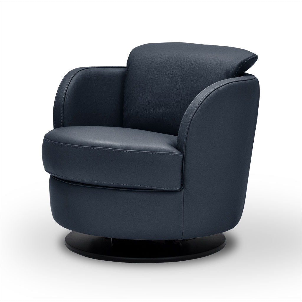 swivel armchair in leather