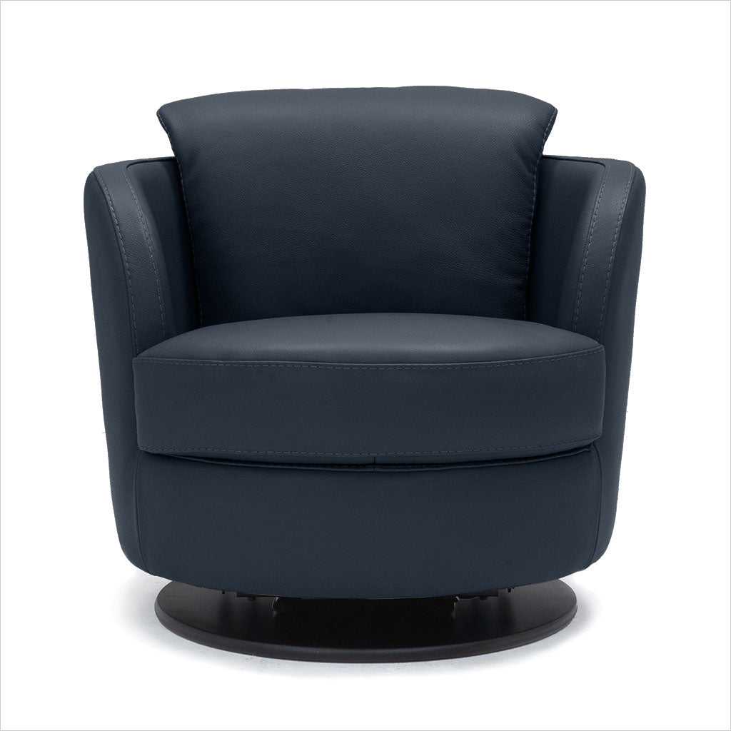swivel armchair in leather