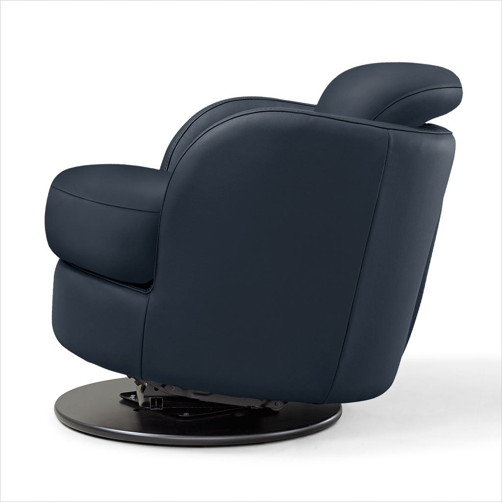 swivel armchair in leather