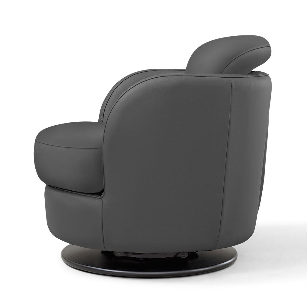 swivel armchair in leather