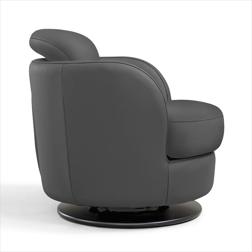 swivel armchair in leather