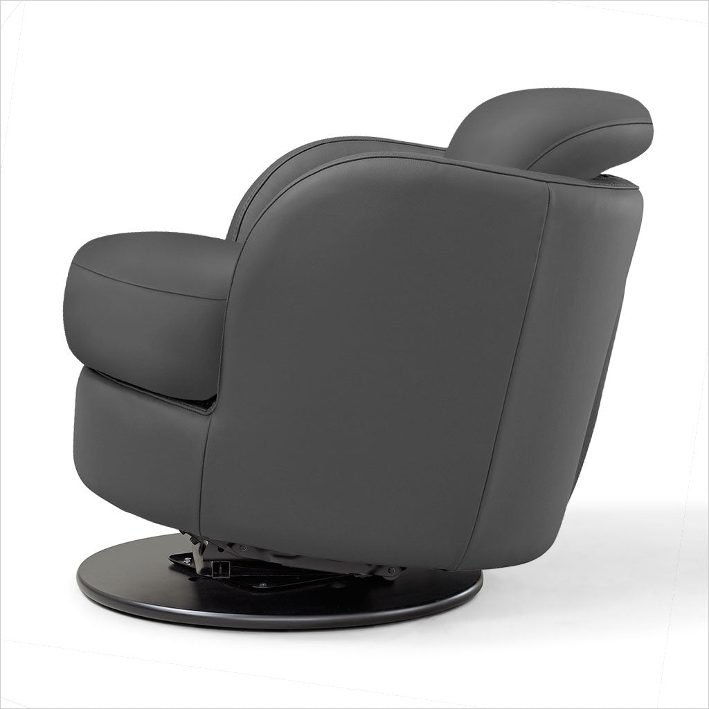 swivel armchair in leather