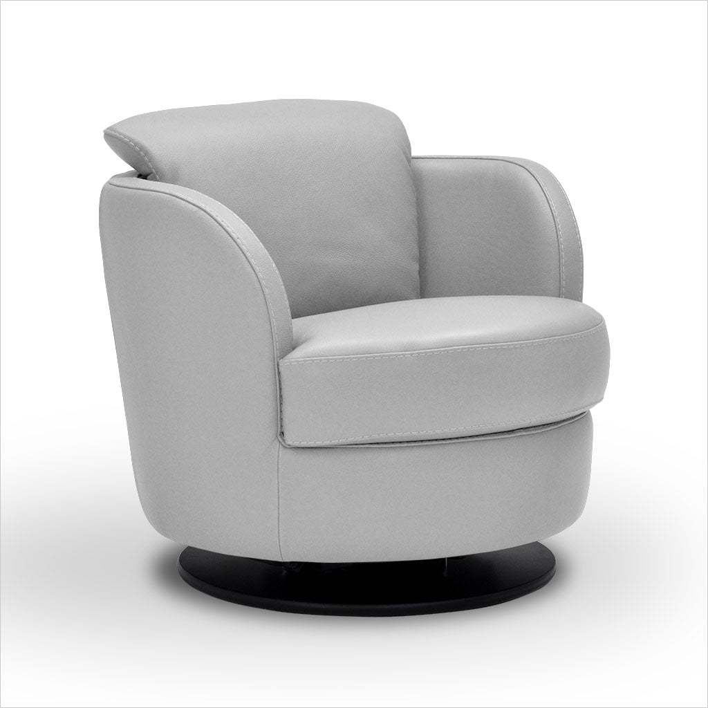 swivel armchair in leather