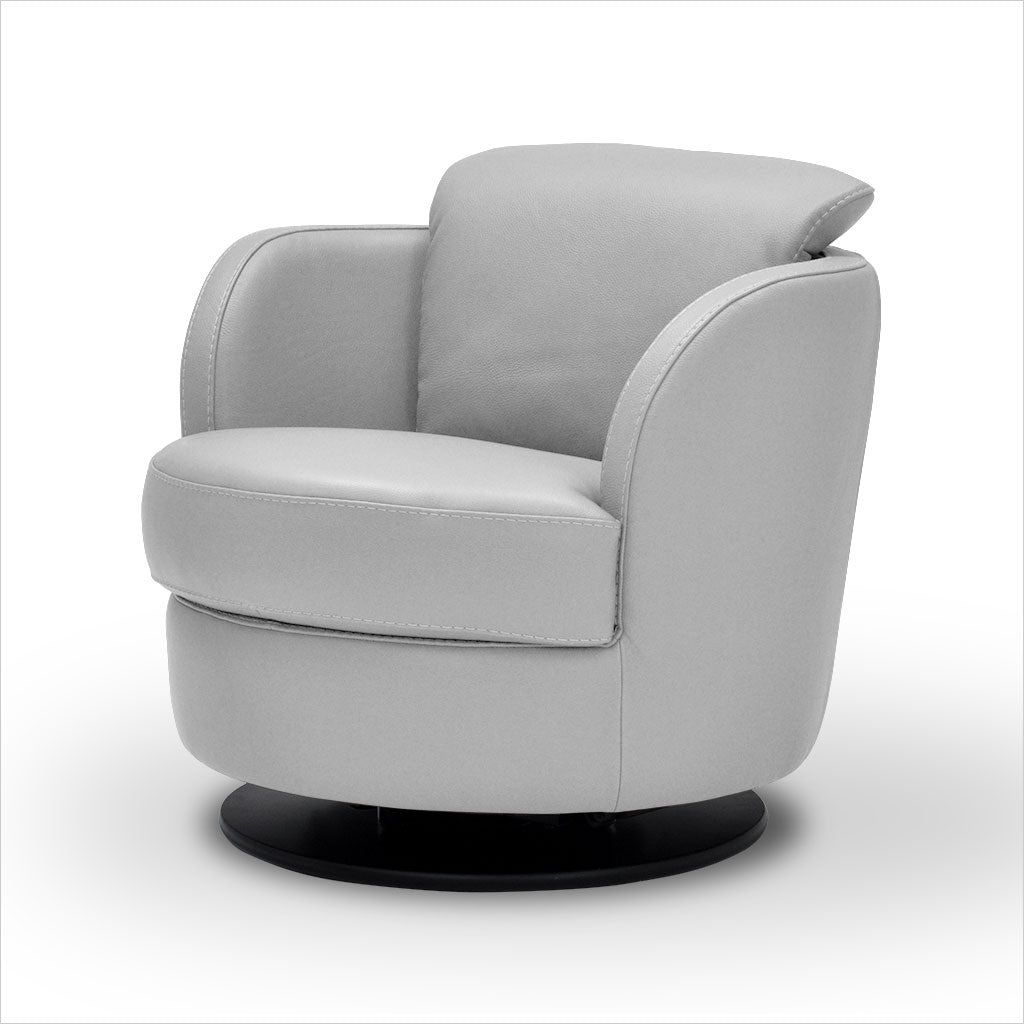 swivel armchair in leather