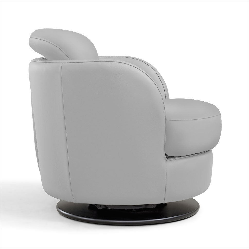 swivel armchair in leather