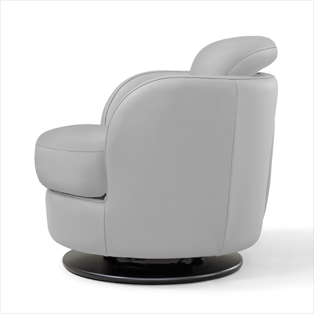 swivel armchair in leather