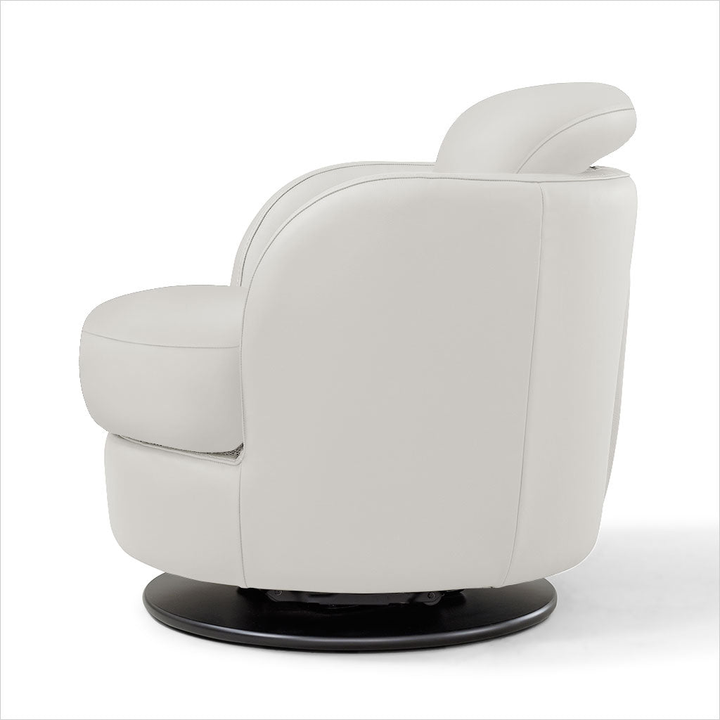 swivel armchair in leather