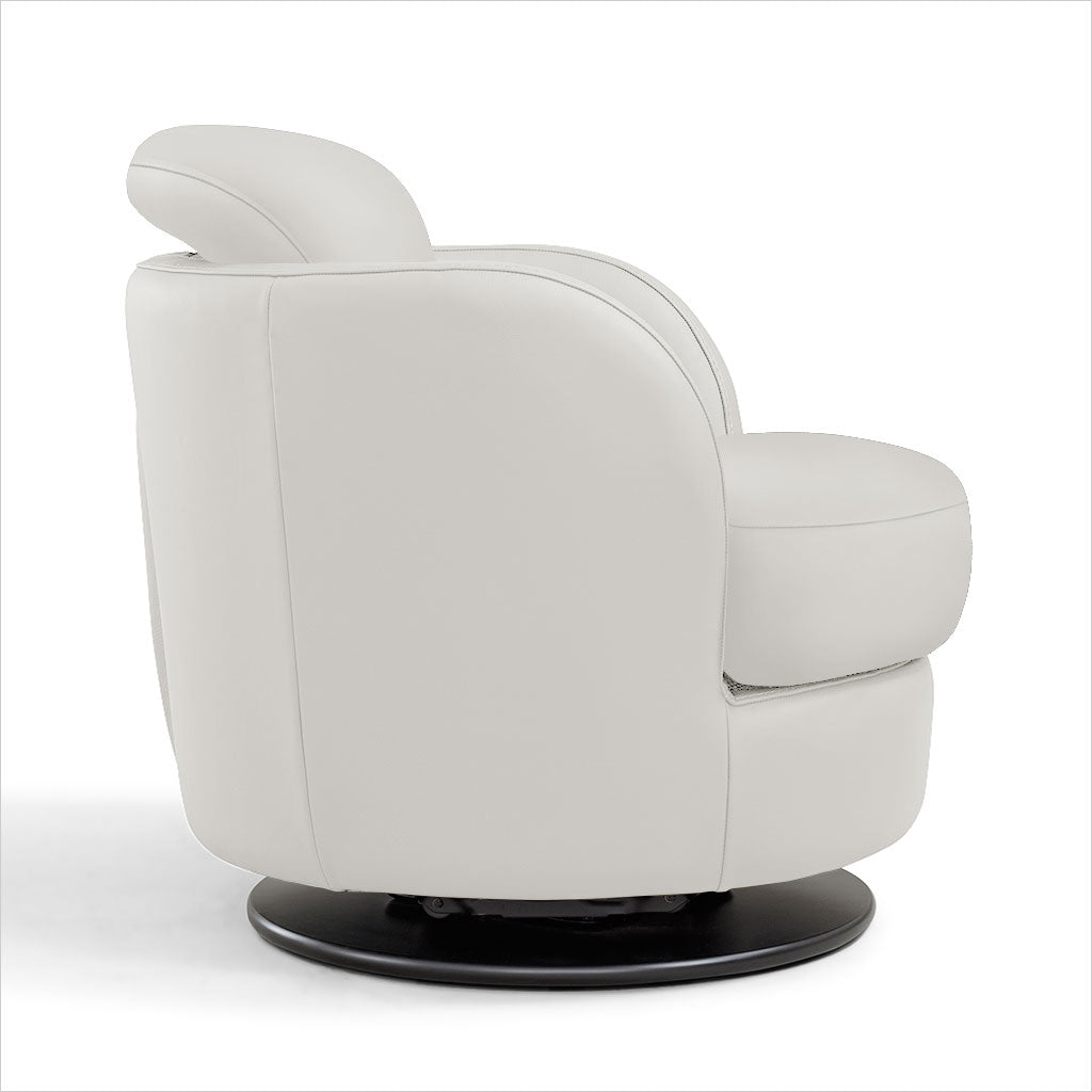 swivel armchair in leather