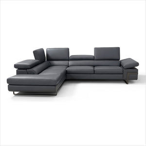 leather sectional with adjustable headrests and arm rest
