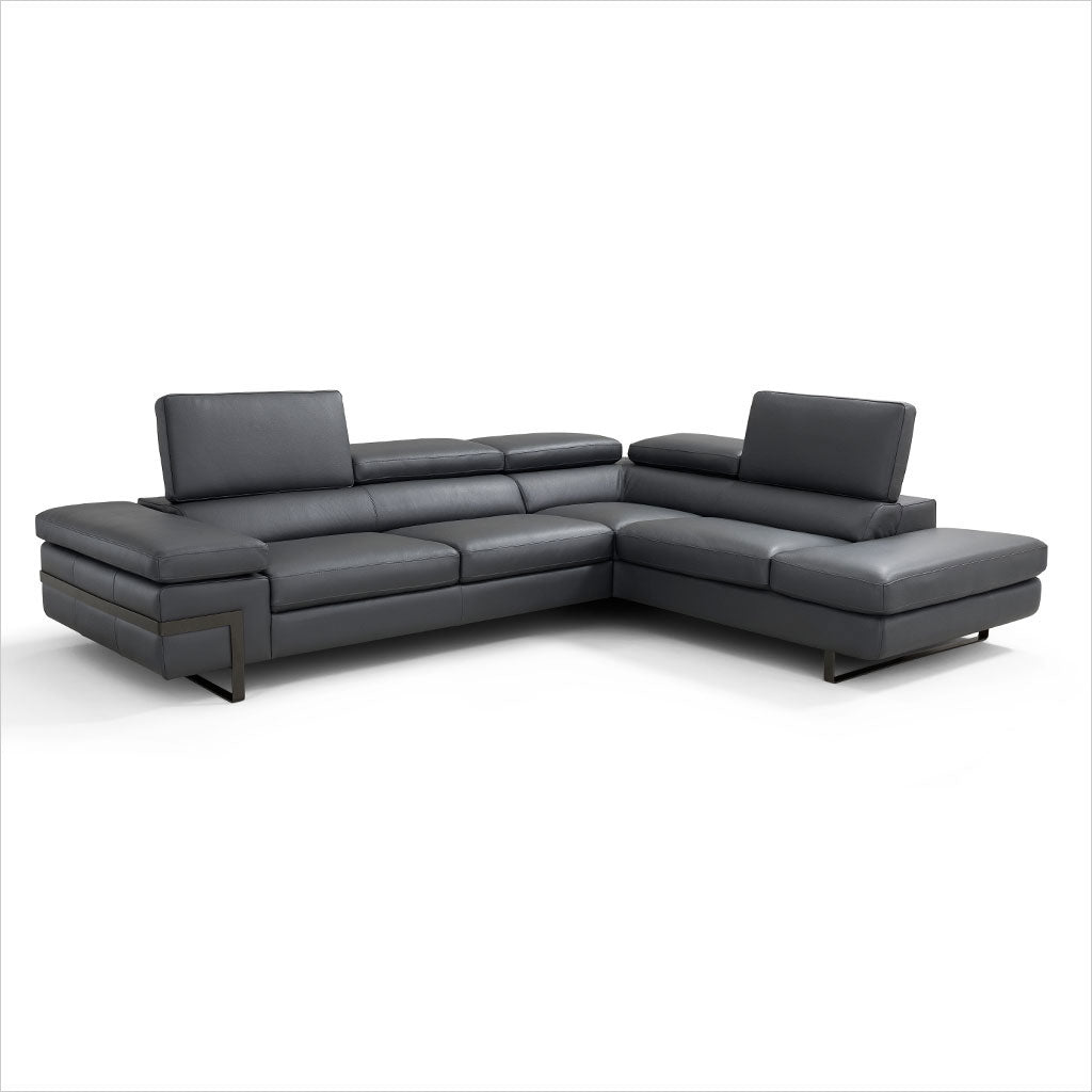 leather sectional with adjustable headrests and arm rest