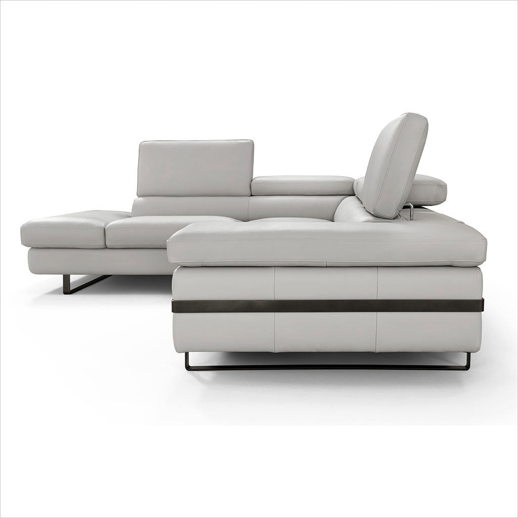 leather sectional with adjustable headrests and arm rest