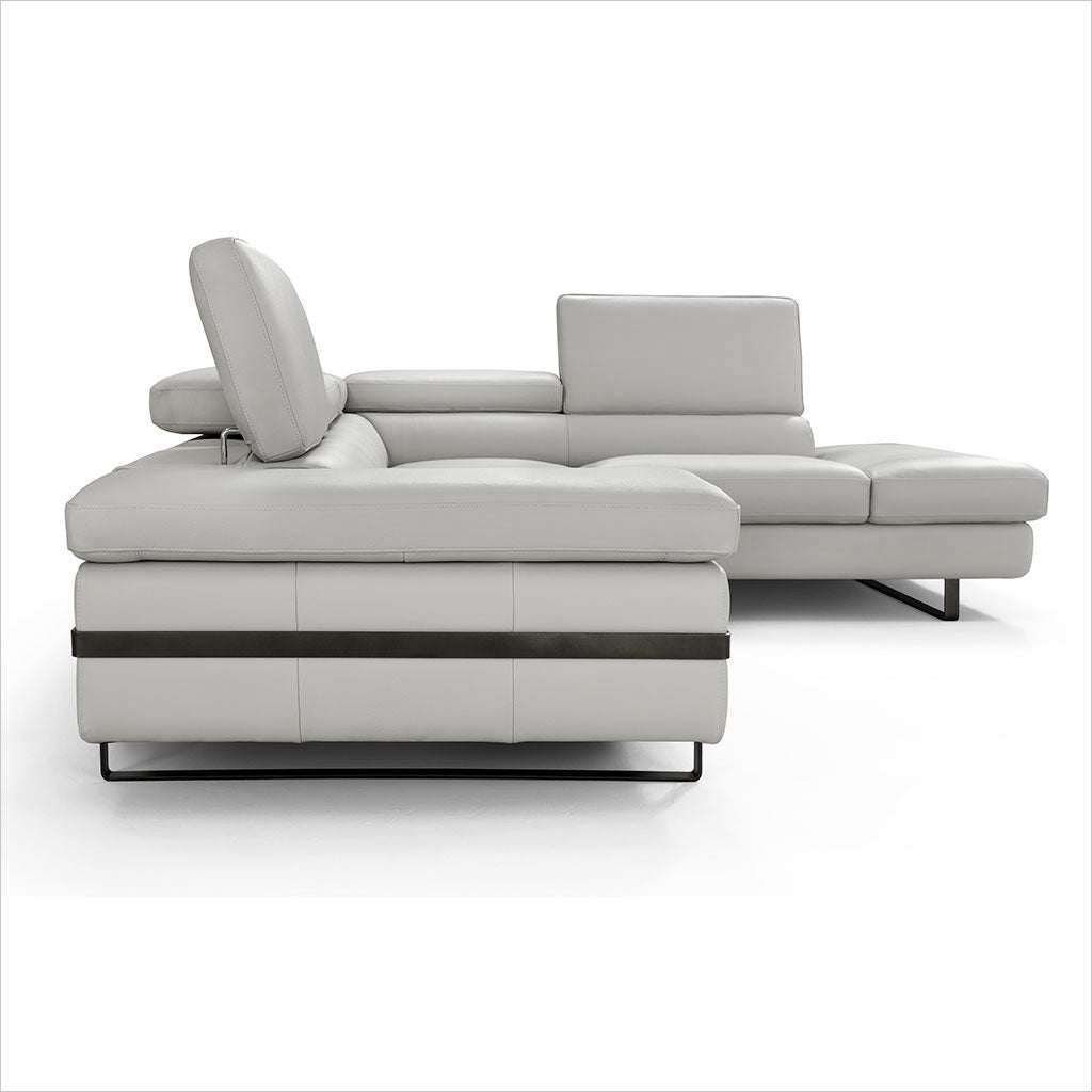 leather sectional with adjustable headrests and arm rest