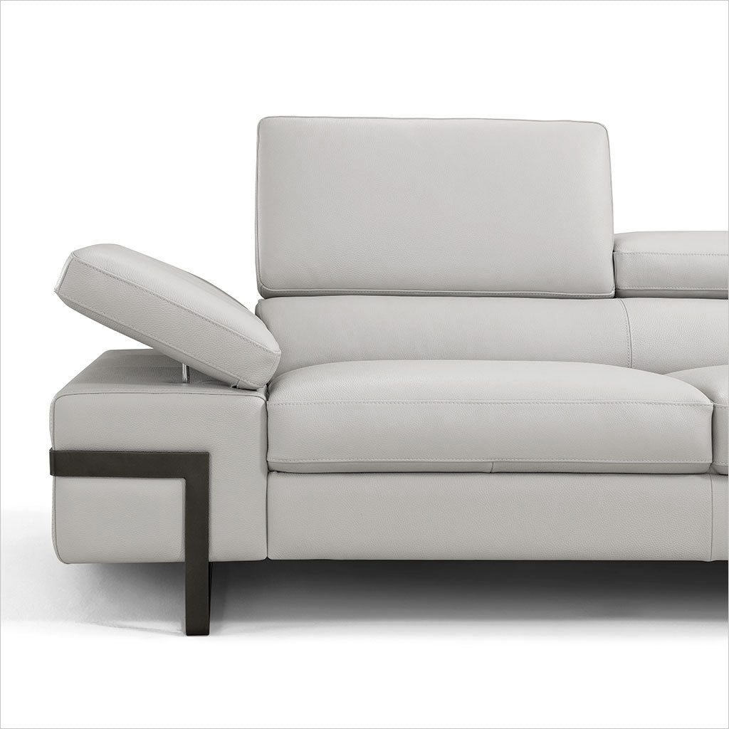 leather sectional with adjustable headrests and arm rest