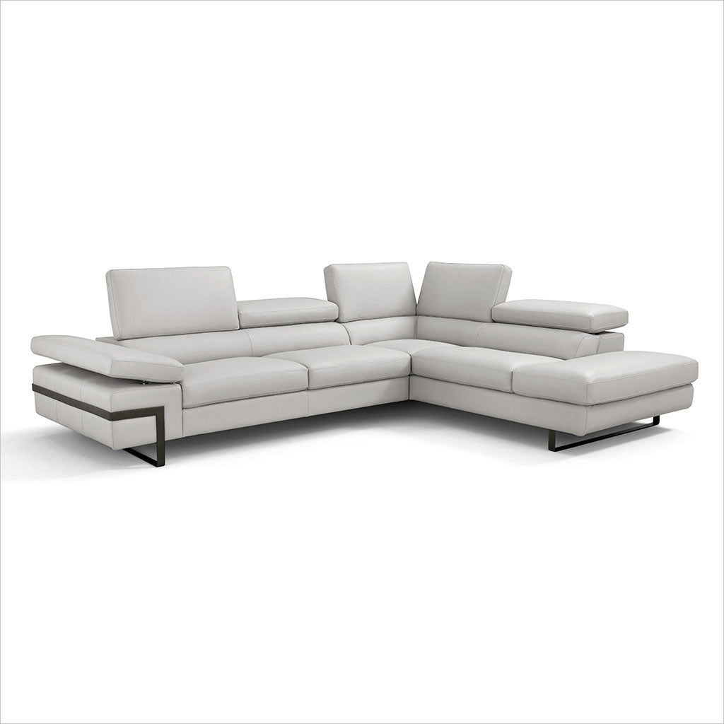 leather sectional with adjustable headrests and arm rest