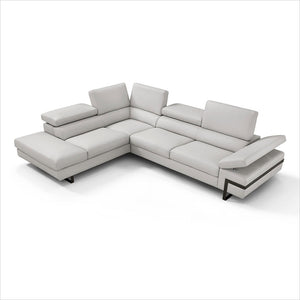 leather sectional with adjustable headrests and arm rest