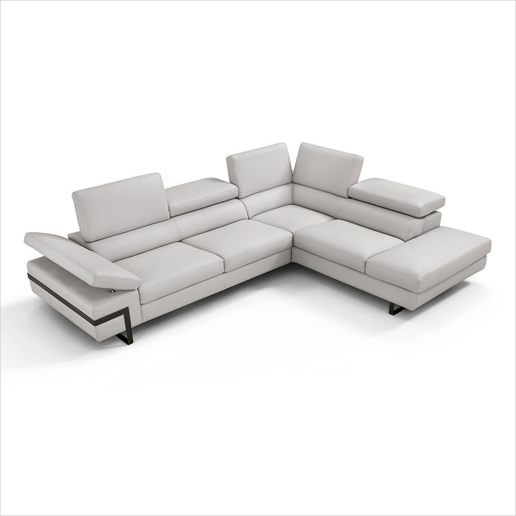 leather sectional with adjustable headrests and arm rest