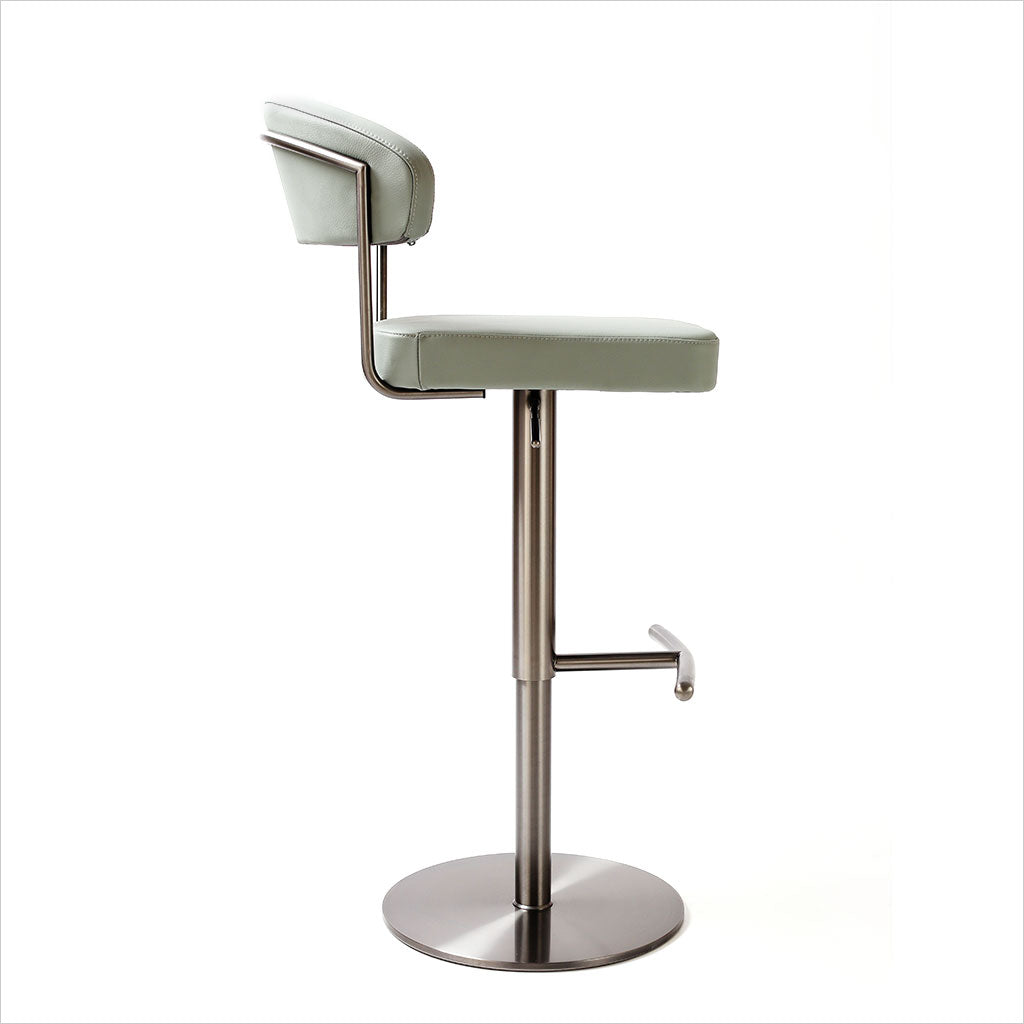 Abrazo Barstool - Grey-Blue w/ Gun Metal