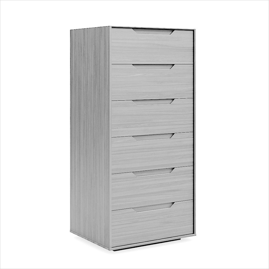 narrow high chest in light grey oak