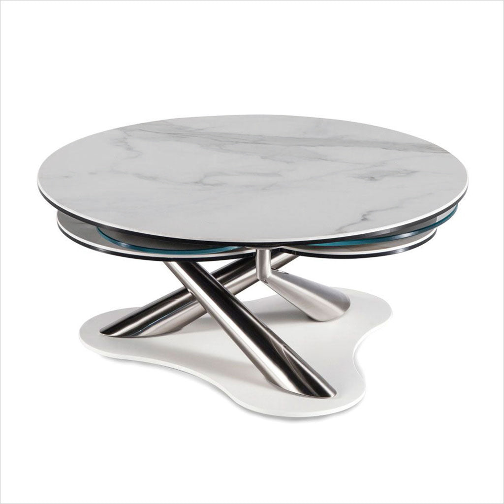 coffee table with synchronized tops