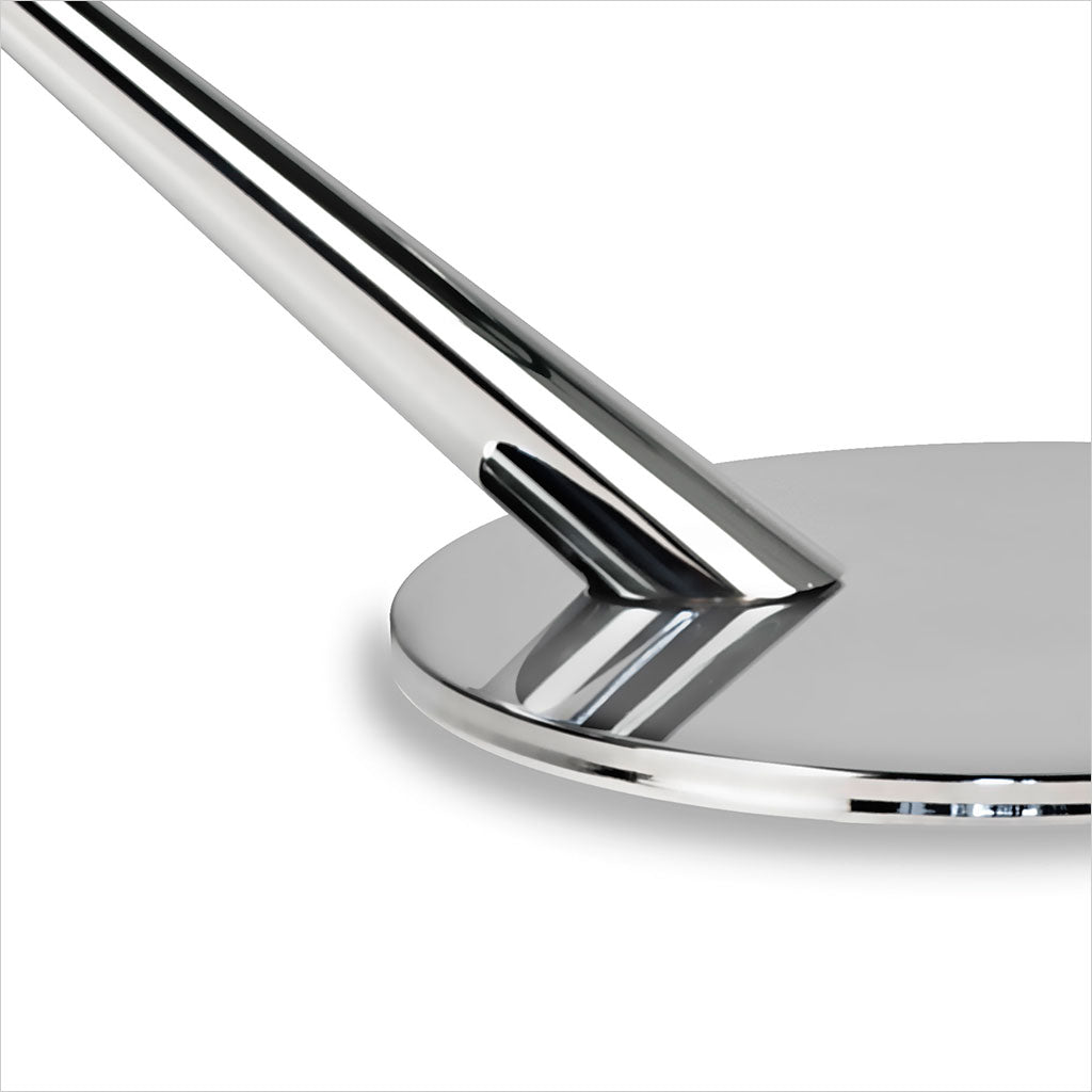 coffee table with 2 round, synchronized swivel glass tops