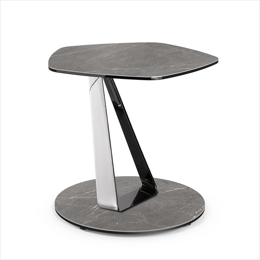 lava end table with grey ceramic tops