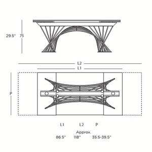 schematic of dining table