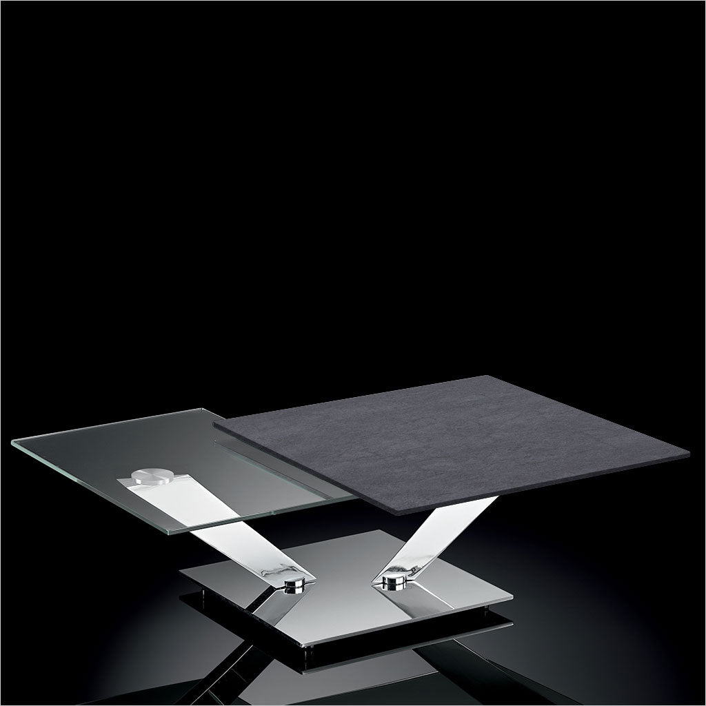 coffee table with synchronized table tops