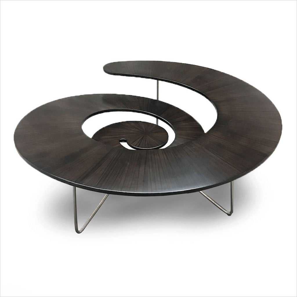 spiral coffee table in bamboo