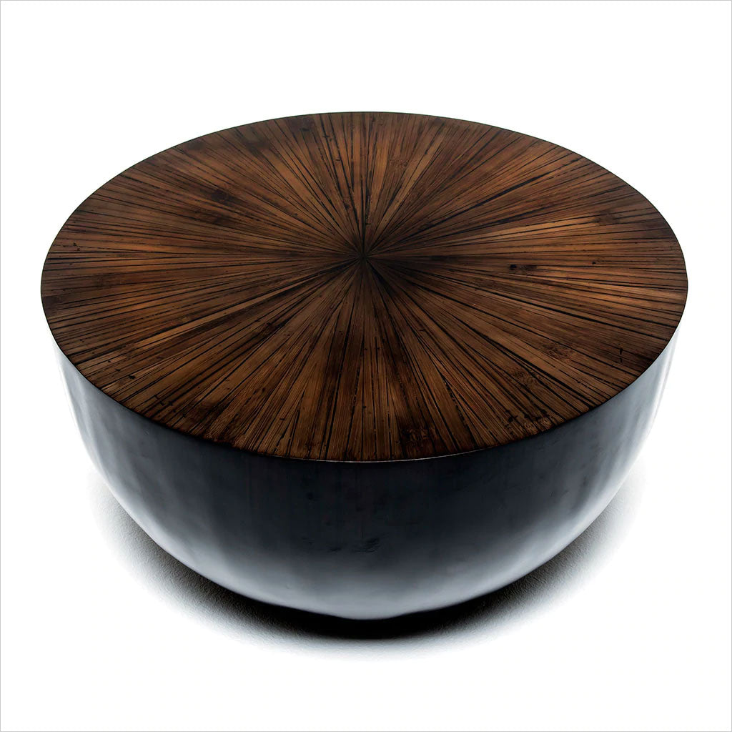 round bamboo coffee table