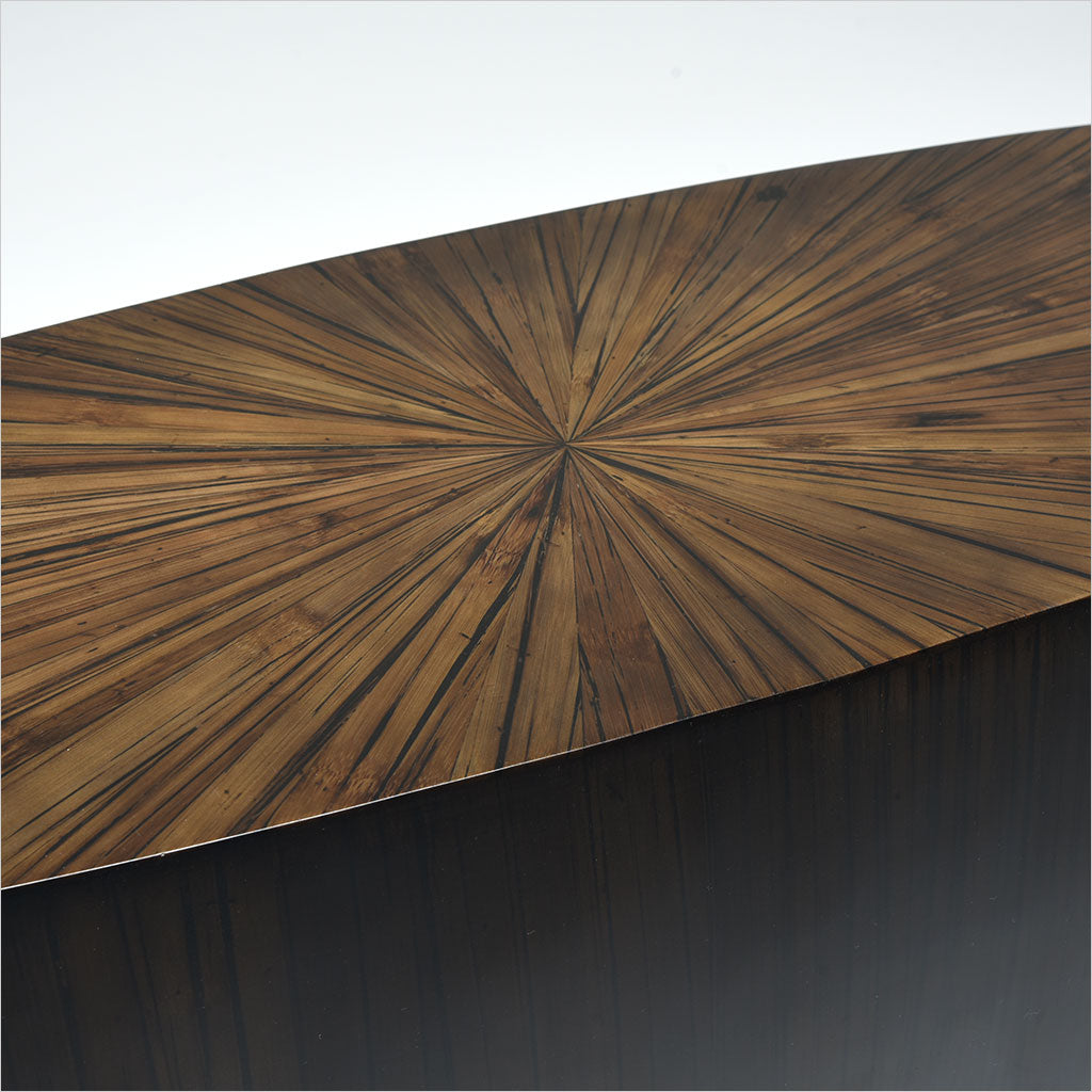 oval bamboo console table