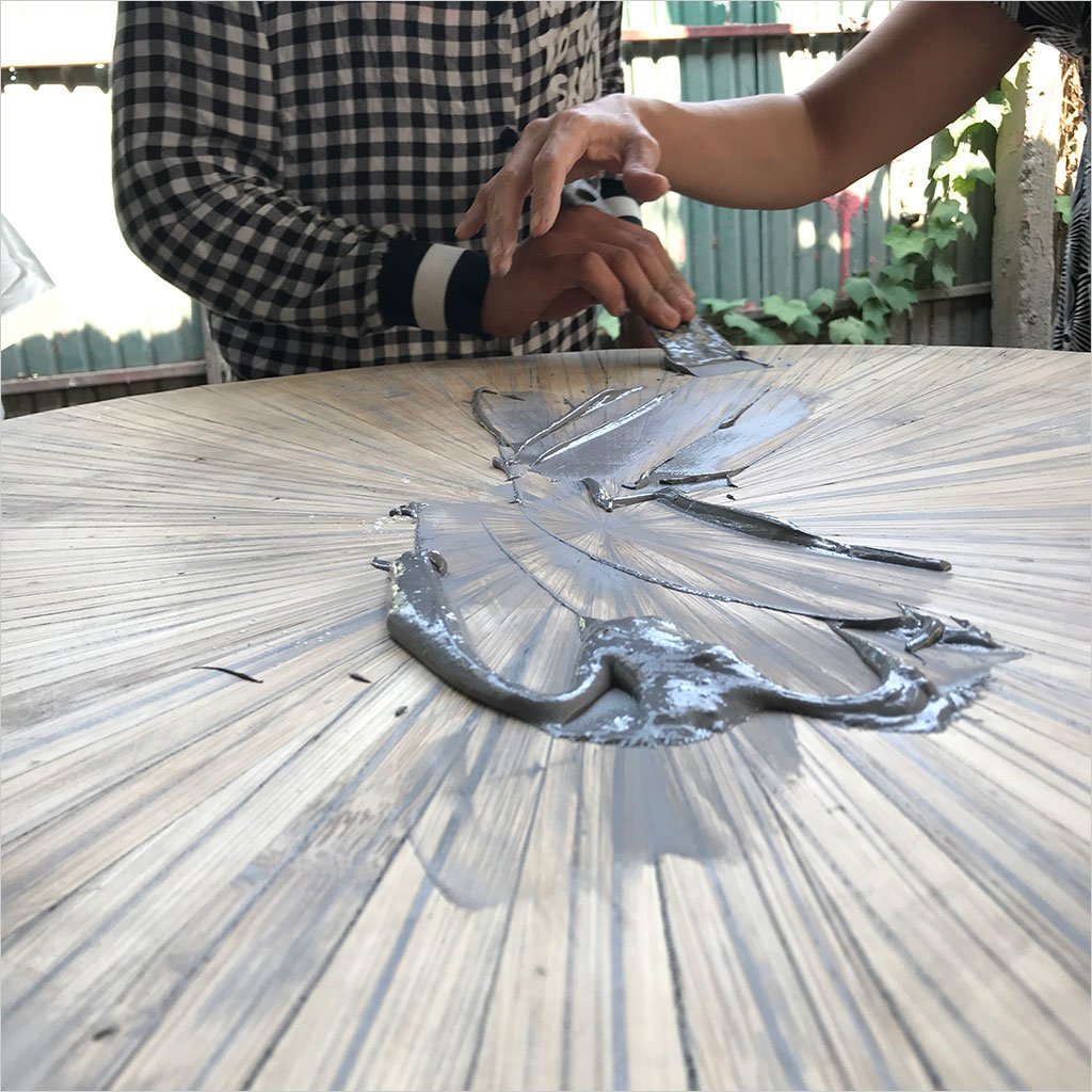 bamboo furniture in production