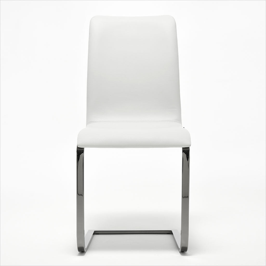 leather dining chair with cantilever base