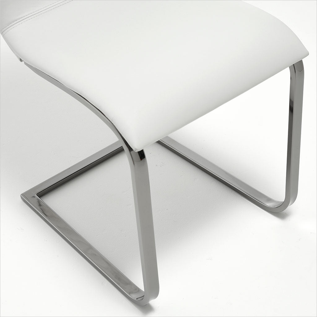 leather dining chair with cantilever base