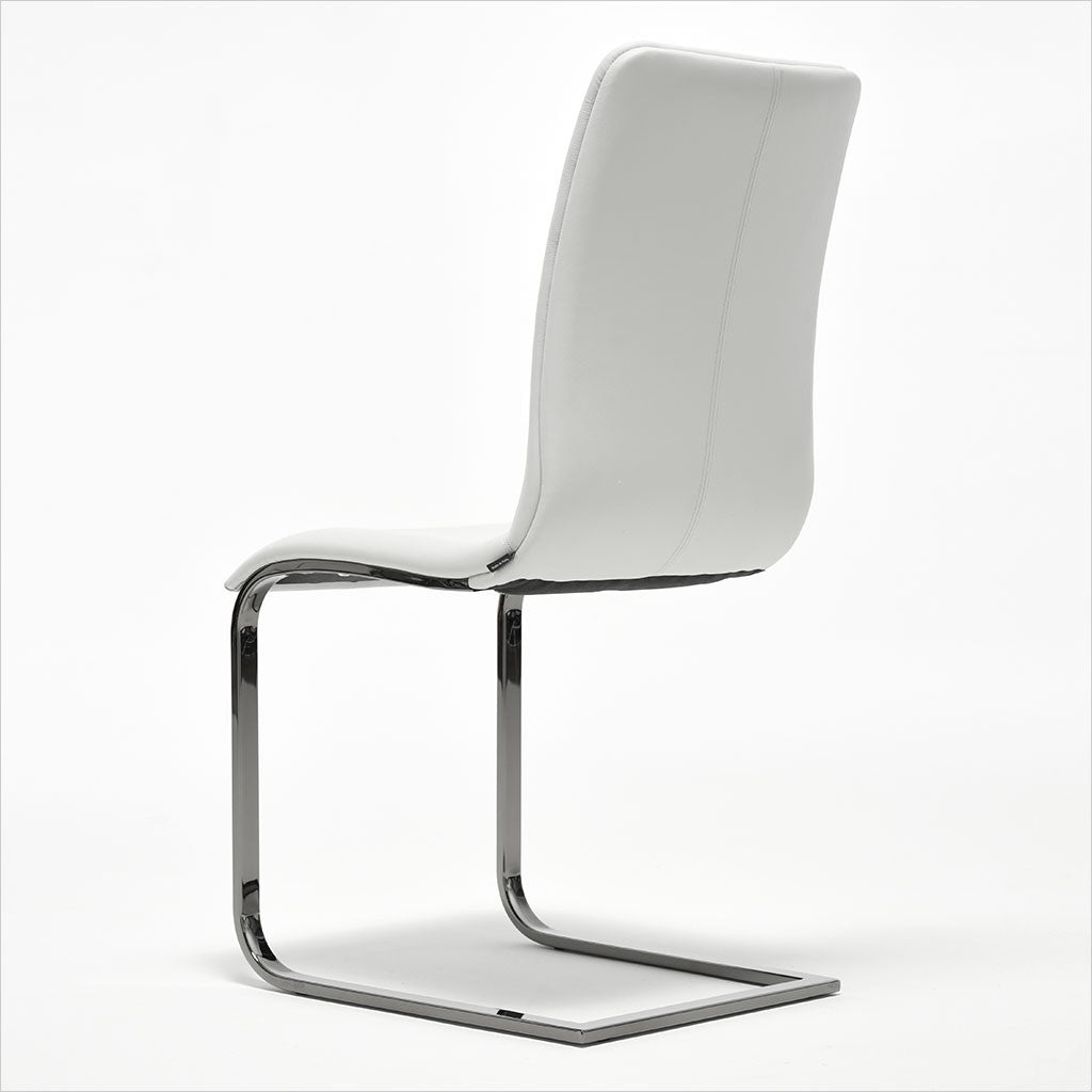 leather dining chair with cantilever base
