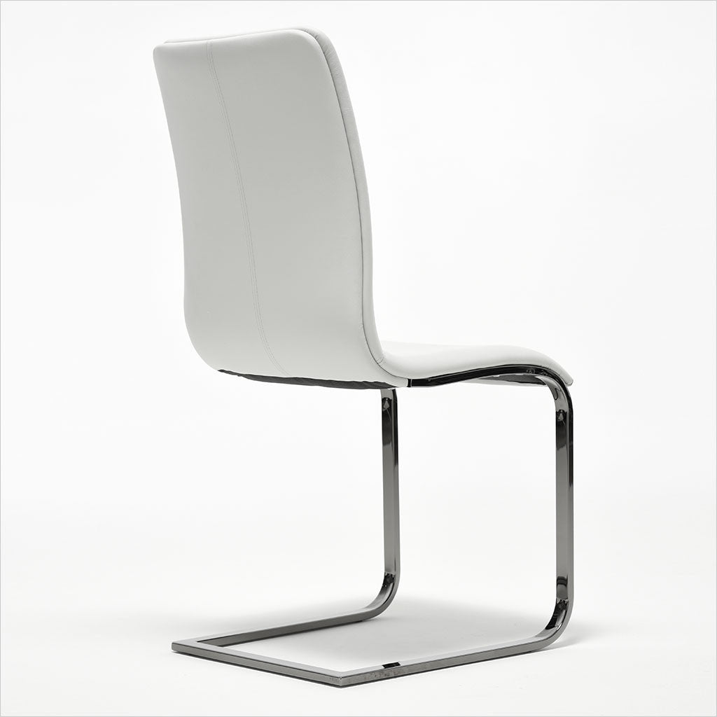 leather dining chair with cantilever base