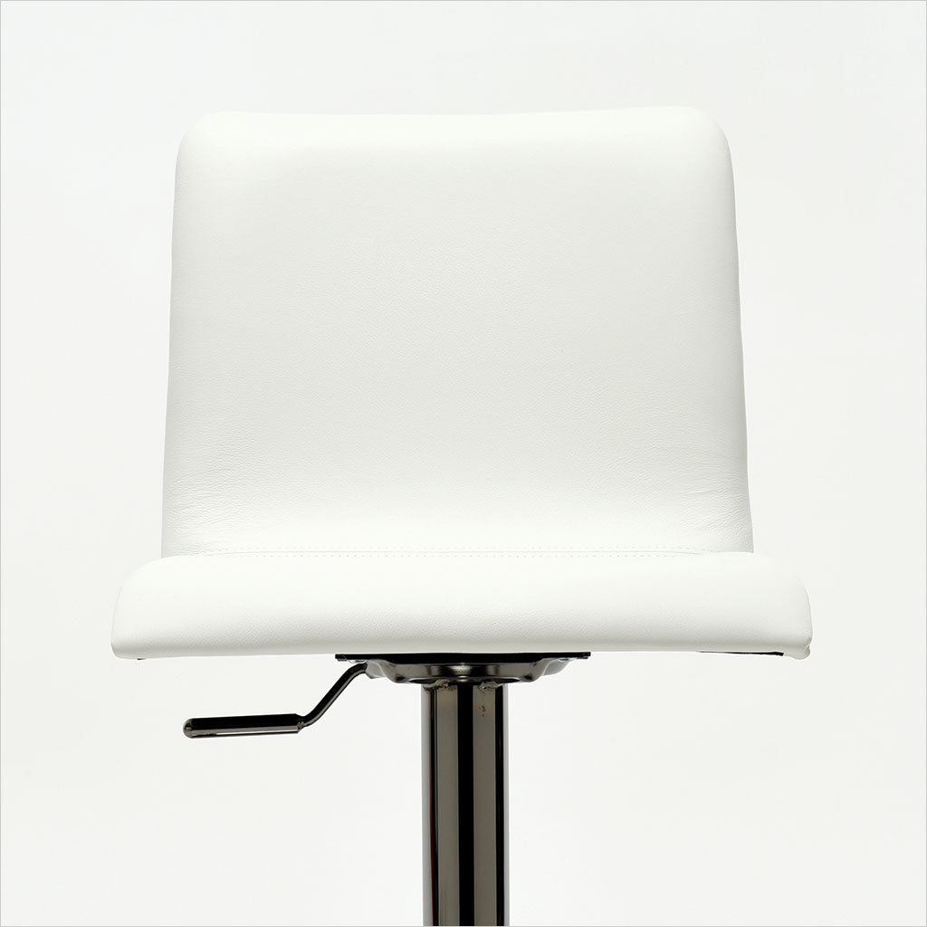 adjustable barstool with pedestal base and leather seating
