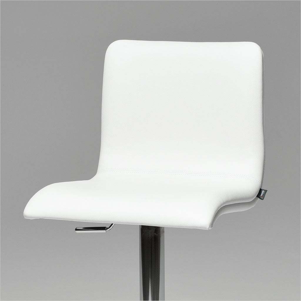 adjustable barstool with pedestal base and leather seating