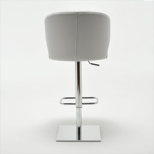 leather barstool with arms and metal pedestal base
