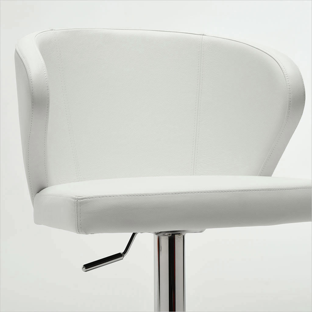 leather barstool with arms and metal pedestal base