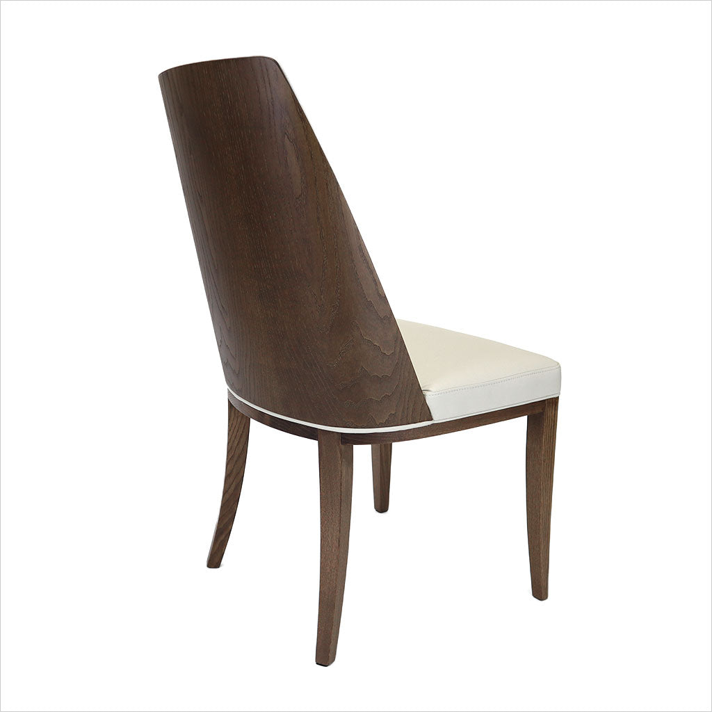 leather dining chair with wood frame