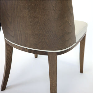 leather dining chair with wood frame