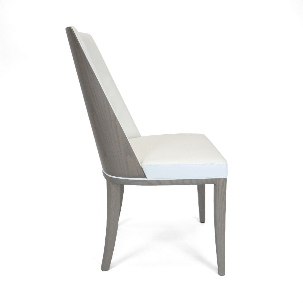 leather dining chair with wood frame