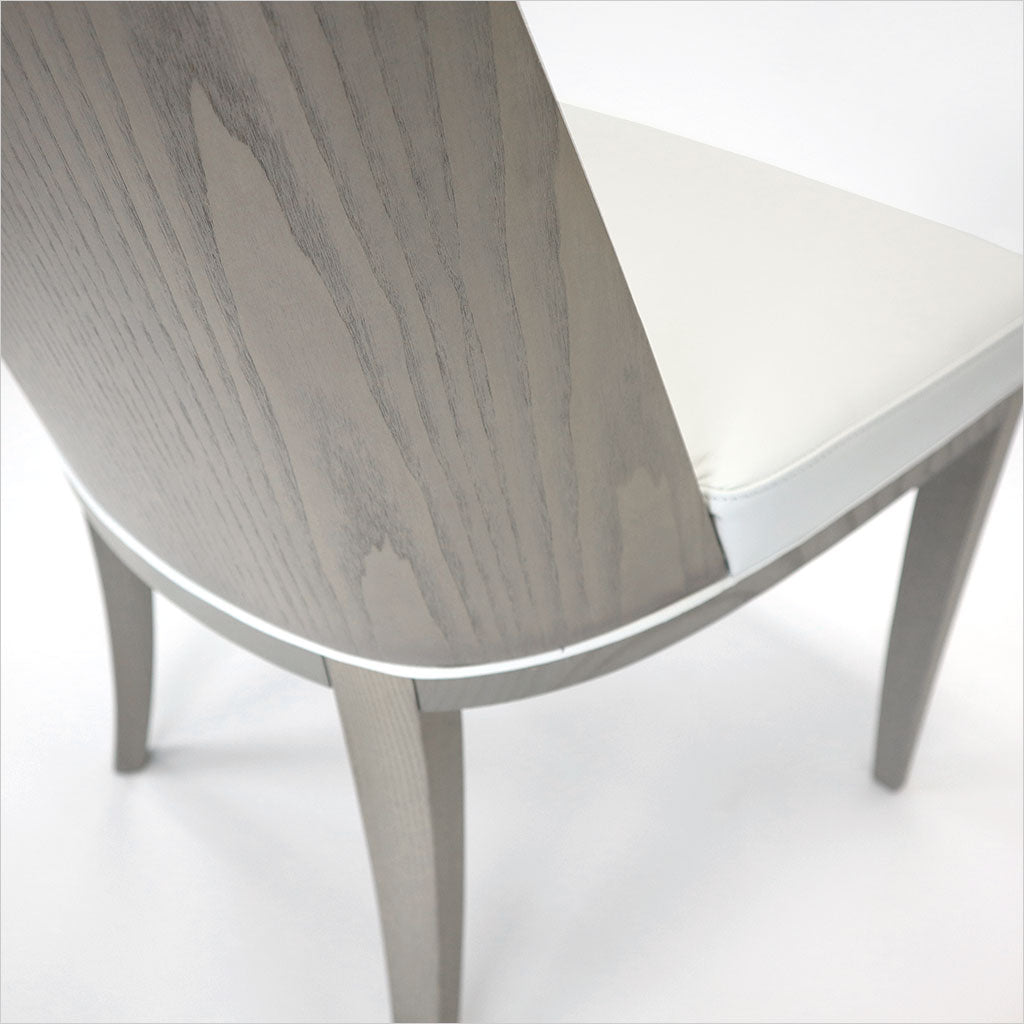 leather dining chair with wood frame