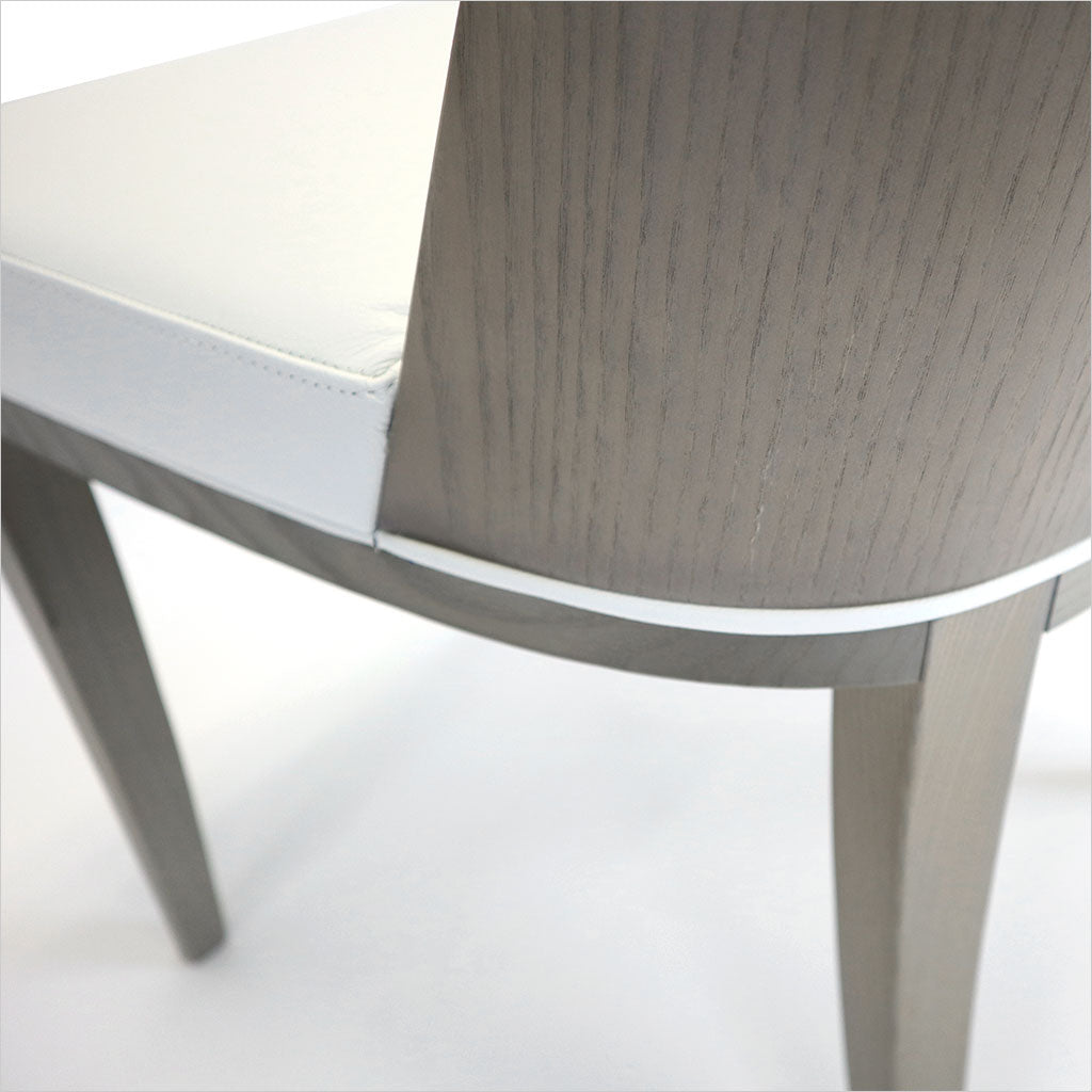 leather dining chair with wood frame