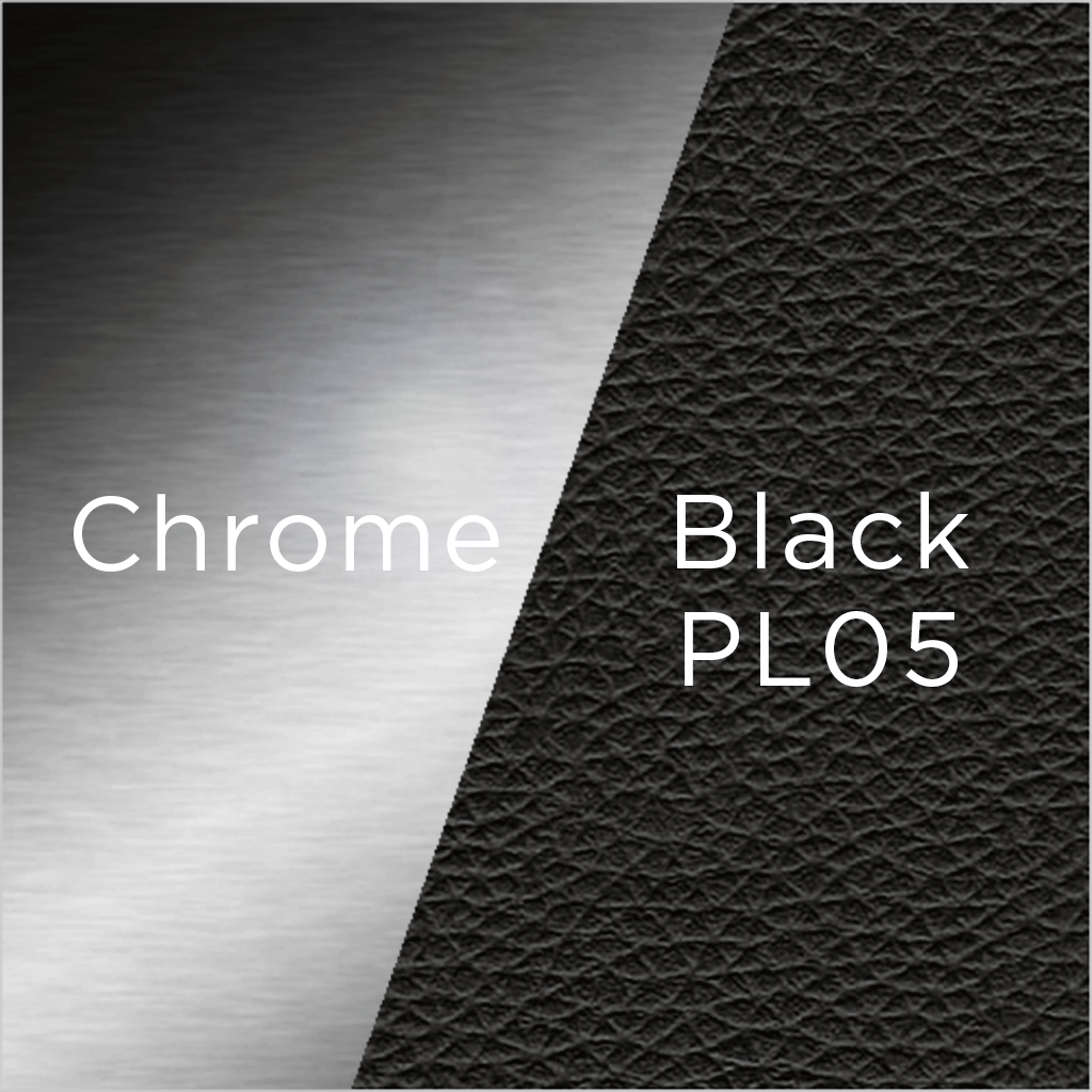 chrome and black leather swatch