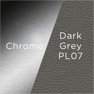 chrome and dark grey leather swatch
