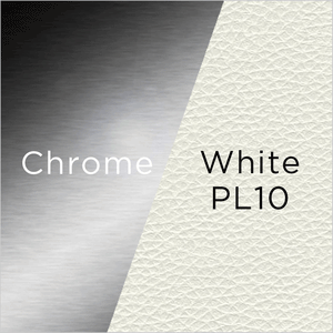 chrome and white leather swatch