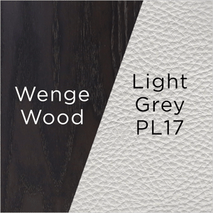 light grey leather and wenge wood swatch